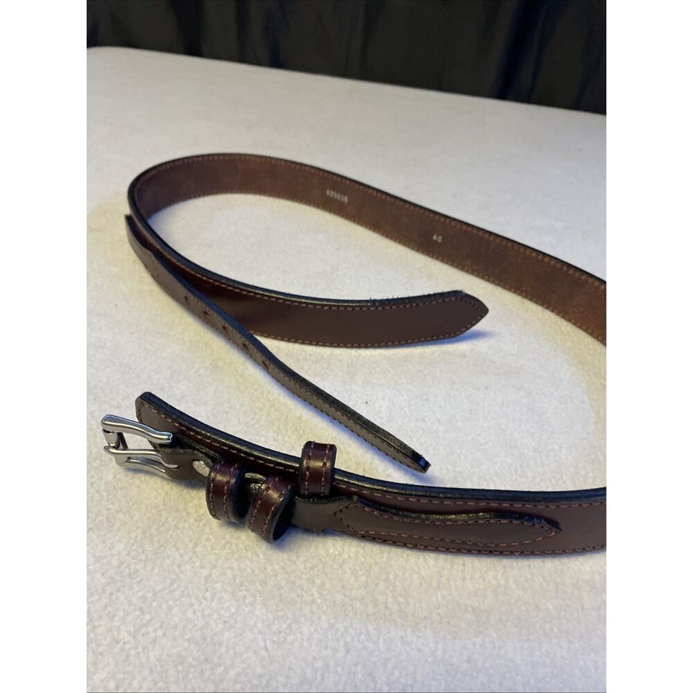 Bullhide Belts Brown Leather Ranger Belt Stitched "The Winchester" Size 40 USA